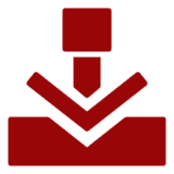 Simple red download arrow design