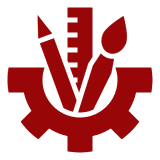 Creative tools icon with gear background
